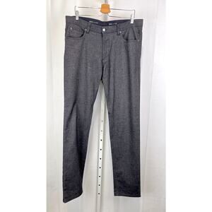 BRUHL Mens York Pants Zip Fly 5 Pocket Flat Front Cotton Blend Gray Size 38 Long